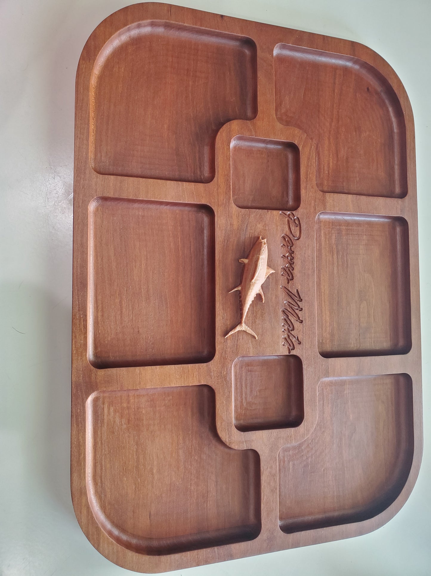 Large cherry serving tray - 13 x 19