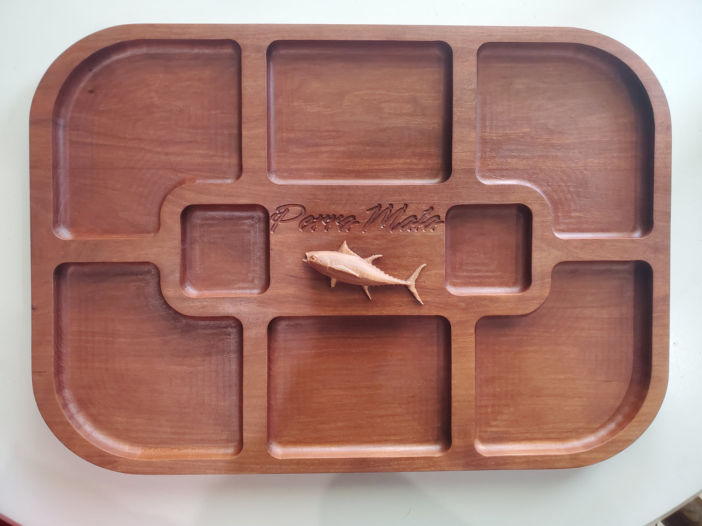 Large cherry serving tray - 13 x 19